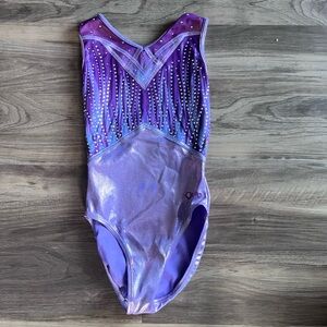 Purple and Silver Gymnastics Leotard